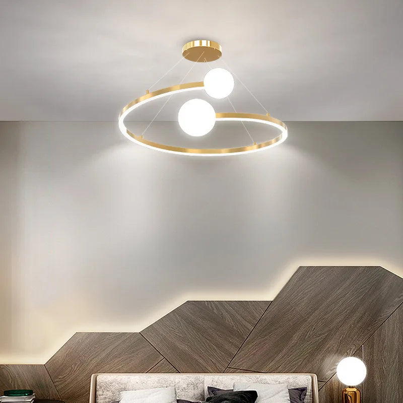 lustre nordique simple anneau led décoratif intérieur