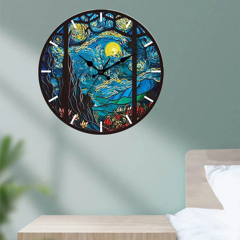 horloge murale acrylique silencieuse pour décoration intérieure moderne