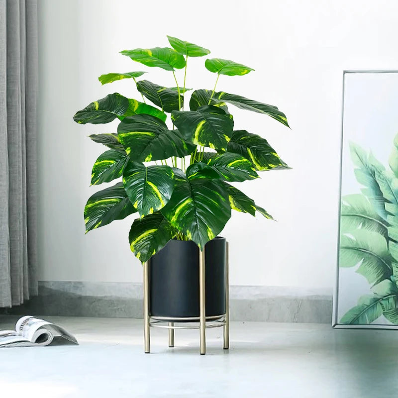 plantes artificielles grandes feuilles monstera pour décoration intérieure