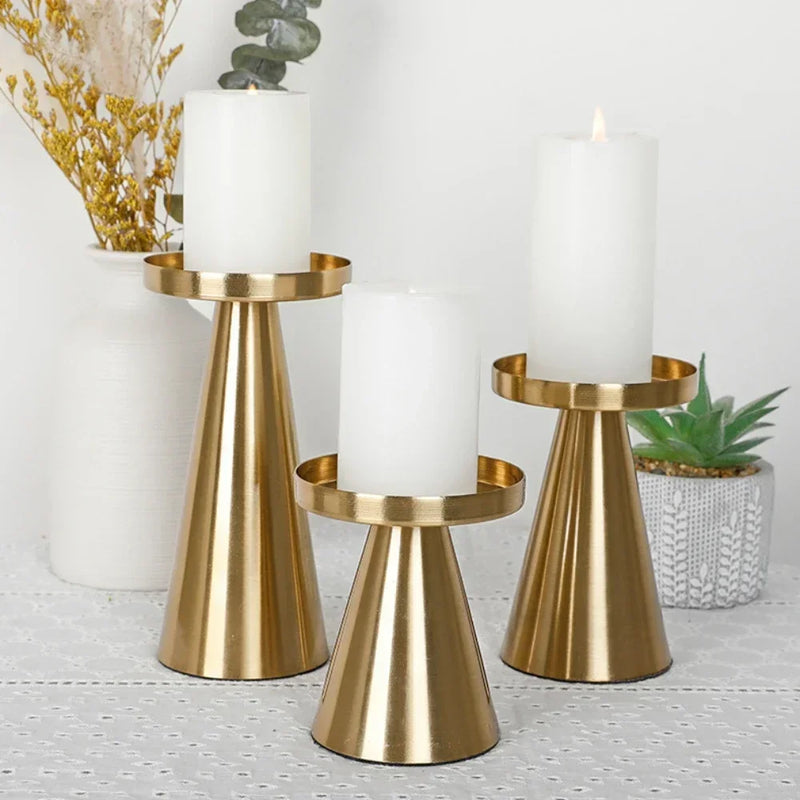 lot de 3 bougeoirs en métal pour décoration mariage et cadeaux luxe