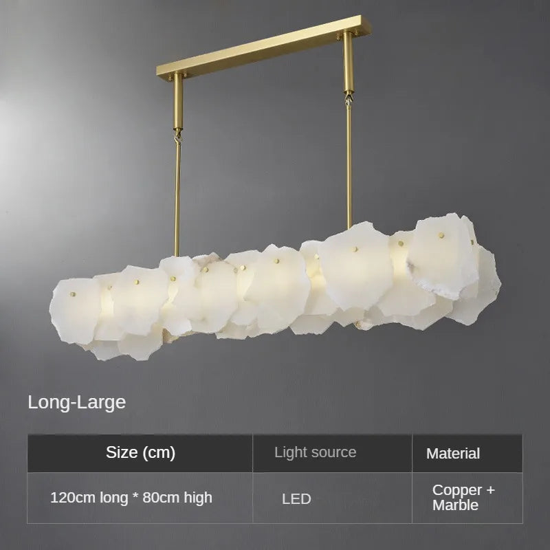 lustre en marbre naturel en cuivre pour décoration intérieure élégante