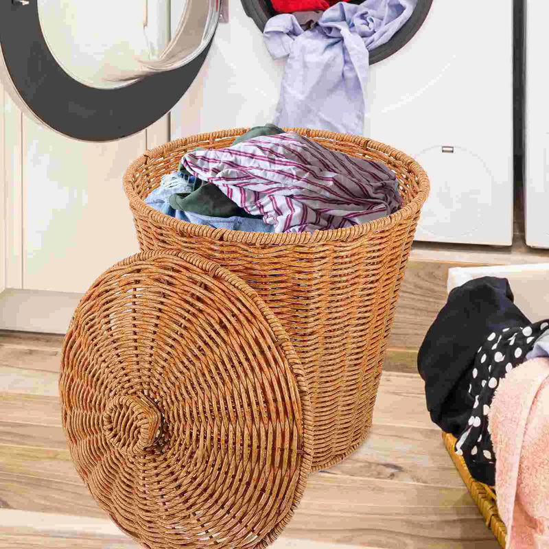 panier de rangement en osier pour vêtements et déchets