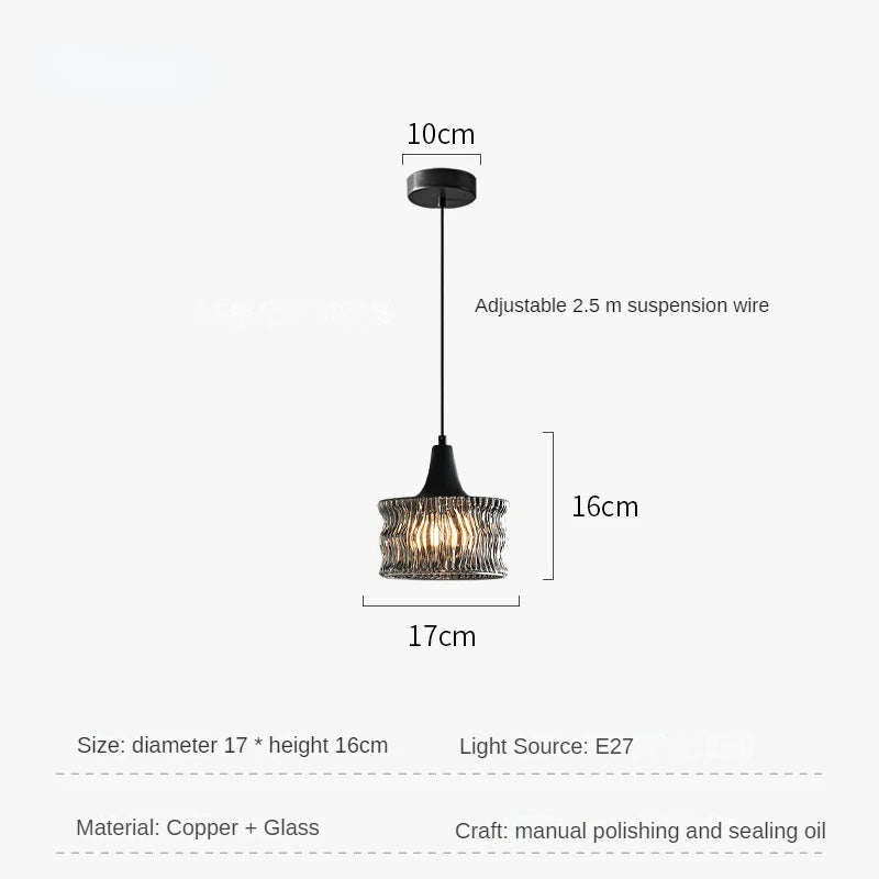 suspension italienne minimaliste en cuivre et verre haut de gamme