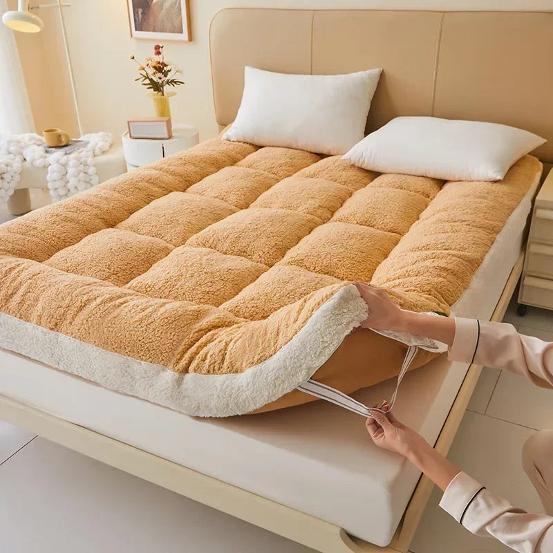 matelas épais en laine d'agneau pour automne hiver étudiant