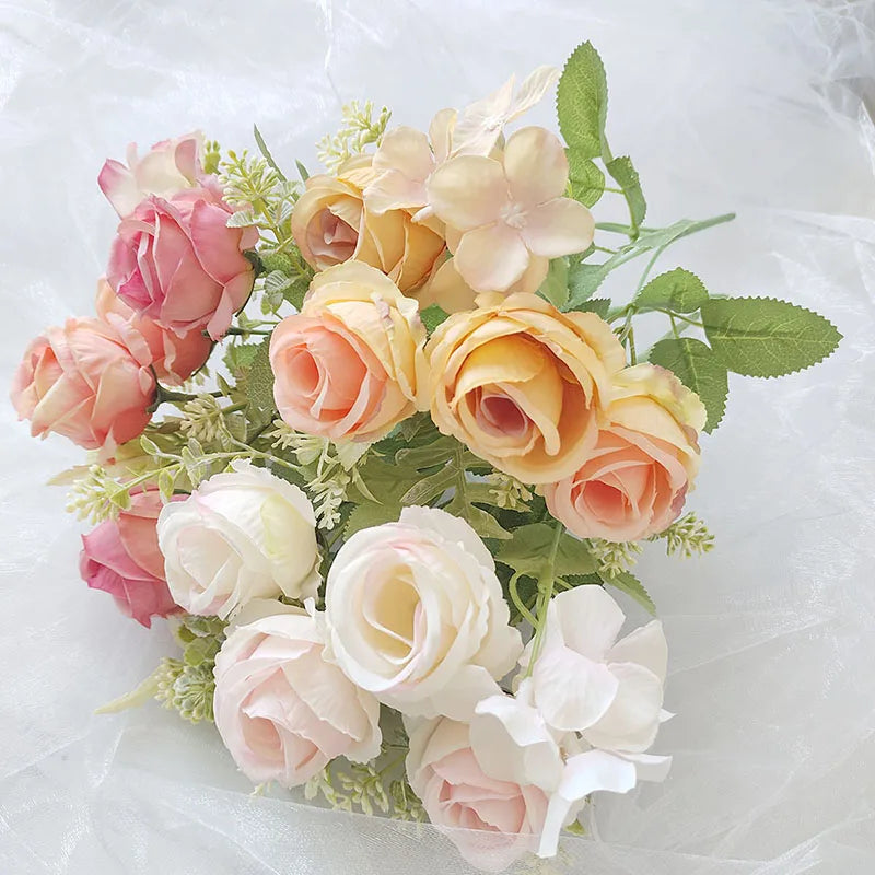 bouquet de pivoines artificielles rétro pour décoration de mariage