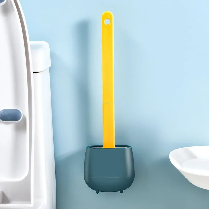 brosse de toilette anti-fuite avec support à séchage rapide