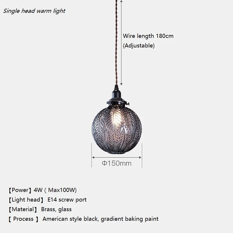 lustre nordique loft boule de verre led décoration de luxe