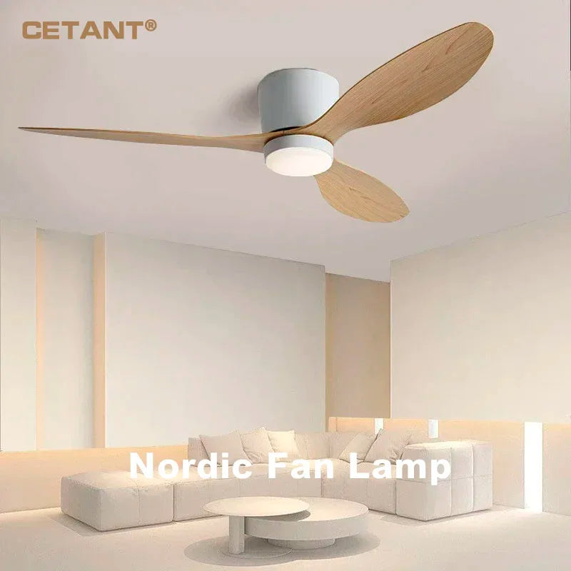 plafonnier ventilateur lumineux avec télécommande design nordique