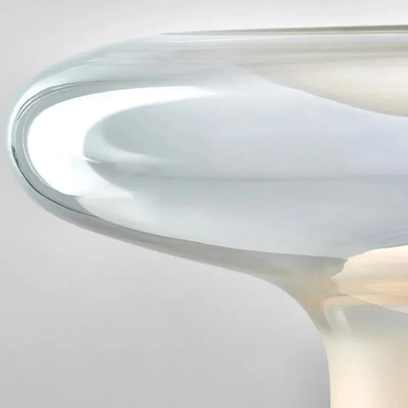 lampe à poser moderne en verre design champignon pour intérieur