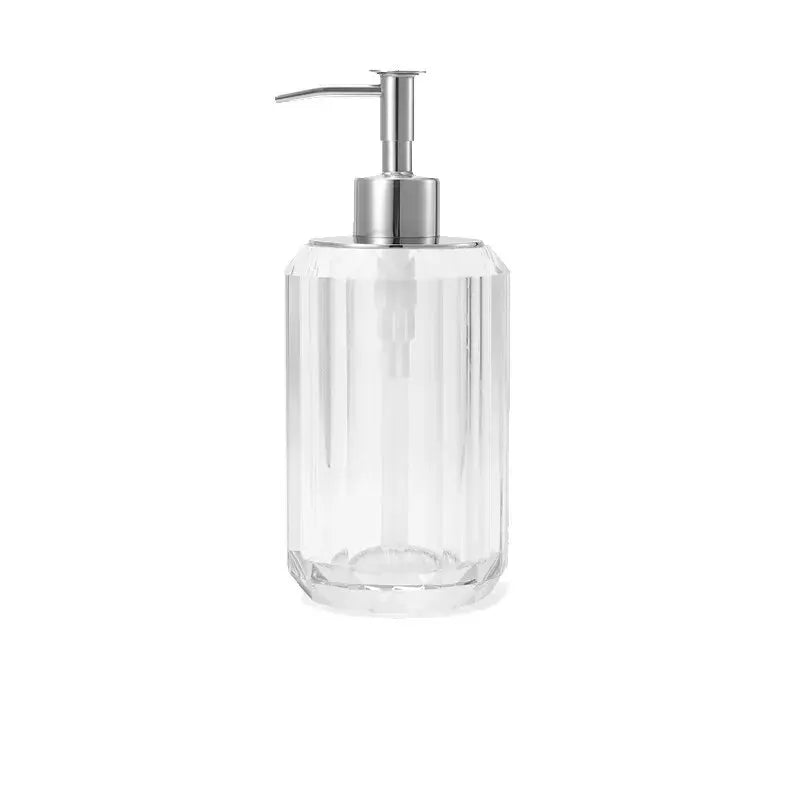 distributeur de savon liquide en cristal transparent pour salle de bain