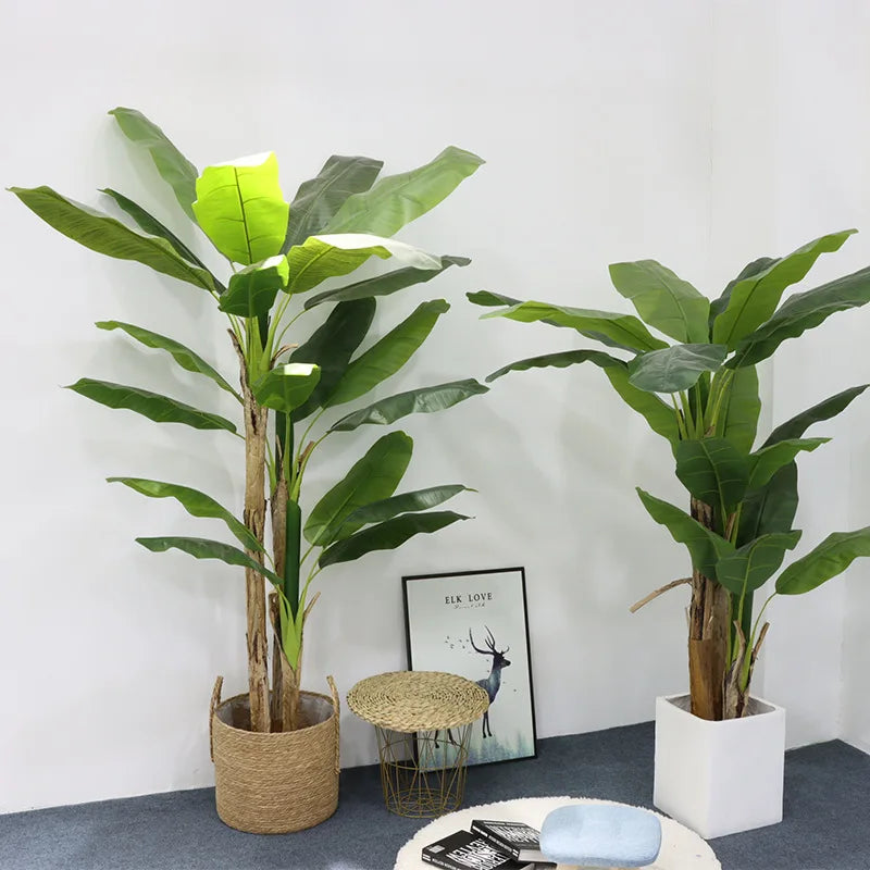 grande plante artificielle bonsaï faux bananier en pot décoration intérieure extérieure