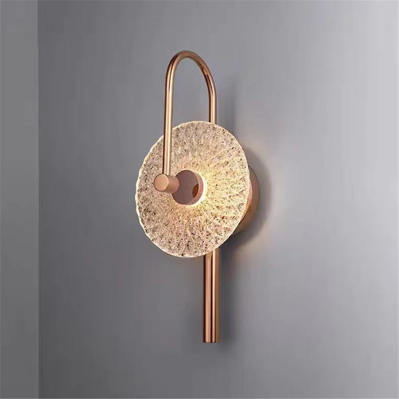 applique murale led ronde en verre de luxe pour éclairage artistique