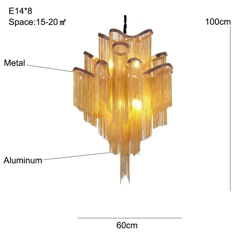 lustre à led pampilles industrielles éclairage intérieur décoration moderne