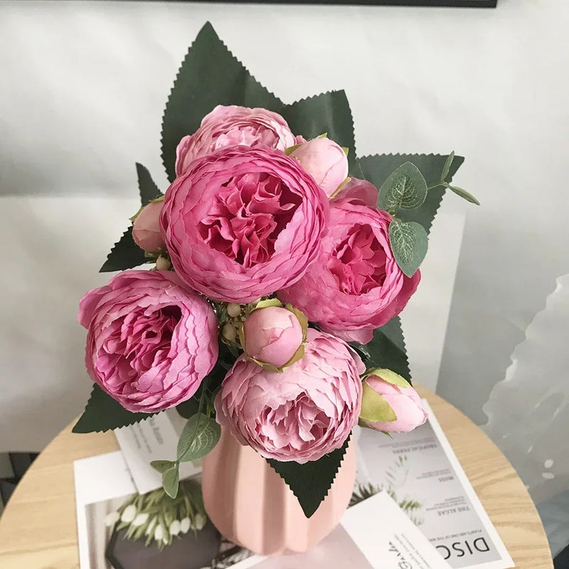 bouquet de pivoines artificielles pour décoration de mariage et maison