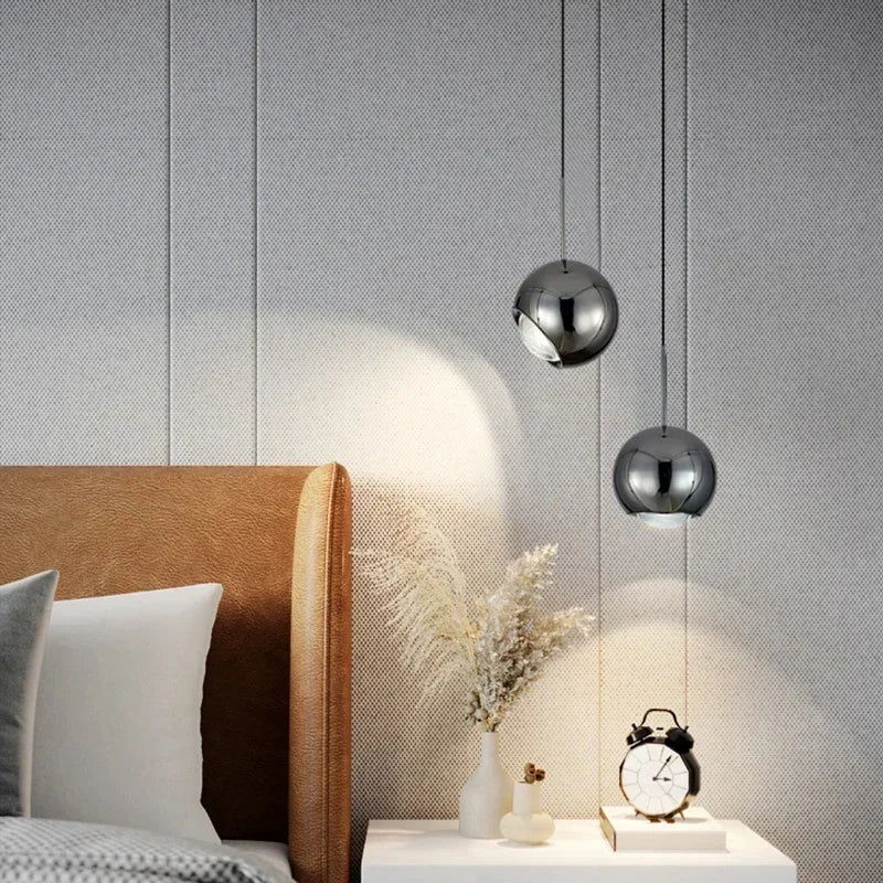 Suspension LED boule ronde moderne avec angle réglable