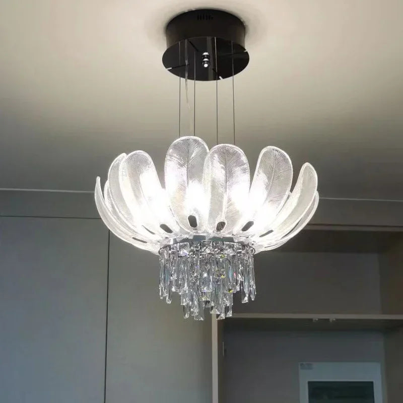 lustre en cristal de luxe pour décoration intérieure