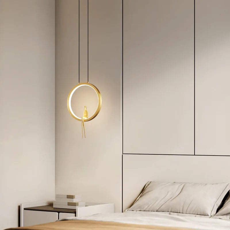 suspension lumineuse en cuivre pour décoration moderne