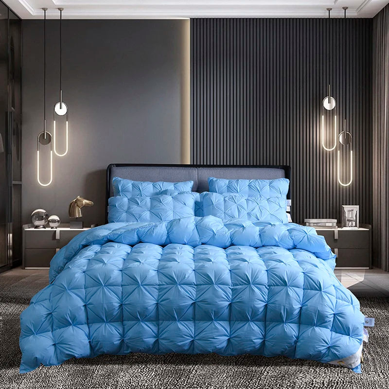 couette en duvet d'oie chaude pour l'hiver et lit confortable