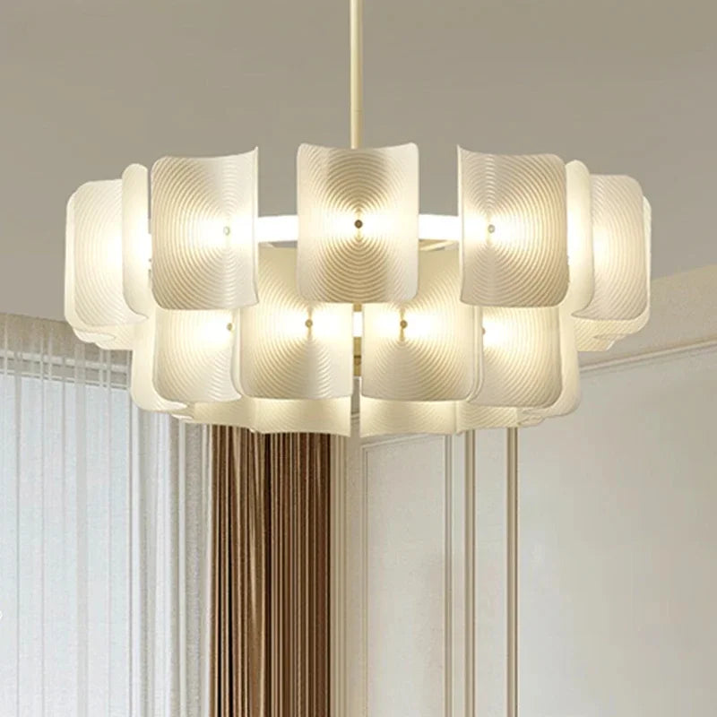 2024 LED Chandeliers Fingerprint Chandelier, Silent Style Eye Protection Living Room Bedroom Luxury Chandelier Home Decoration