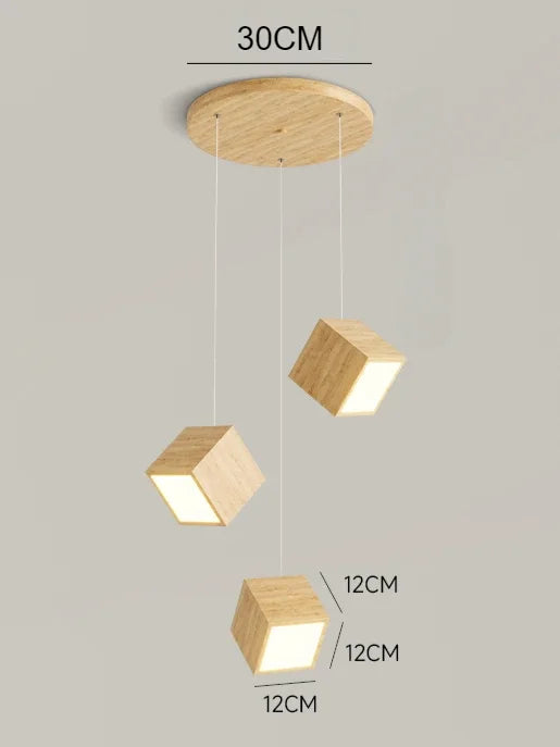 suspension en bois créatif design nordique pour décoration intérieure