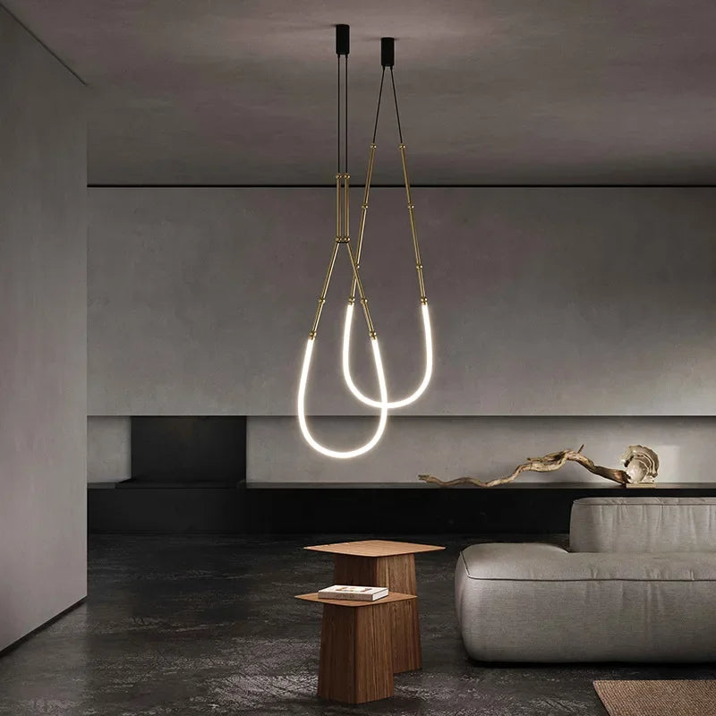 lustre minimaliste moderne italien led créative en bambou