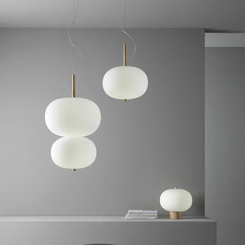 suspension scandinave grande boule de verre design moderne