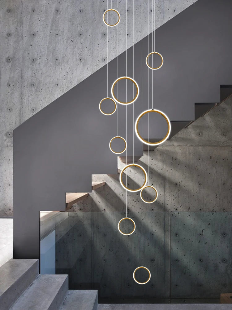 lustre led moderne minimaliste nordique en forme d'anneau