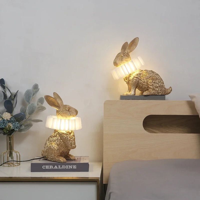 lampe à poser lapin nordique décorative pour enfants et intérieur