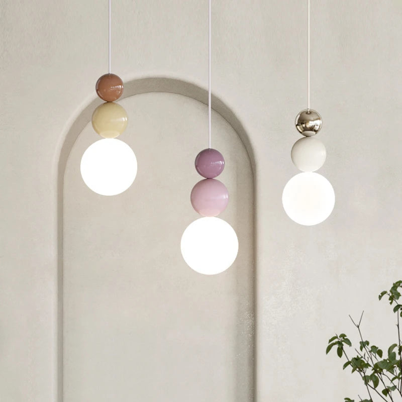 suspension LED design nordique macaron décorative minimaliste