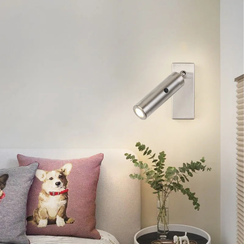 applique murale led nordique rotative avec interrupteur pour hôtel