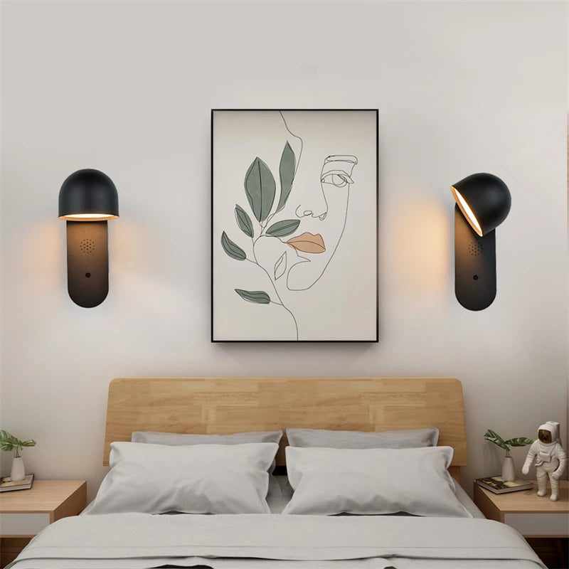 applique murale led intelligente rotative et réglable pour décoration intérieure