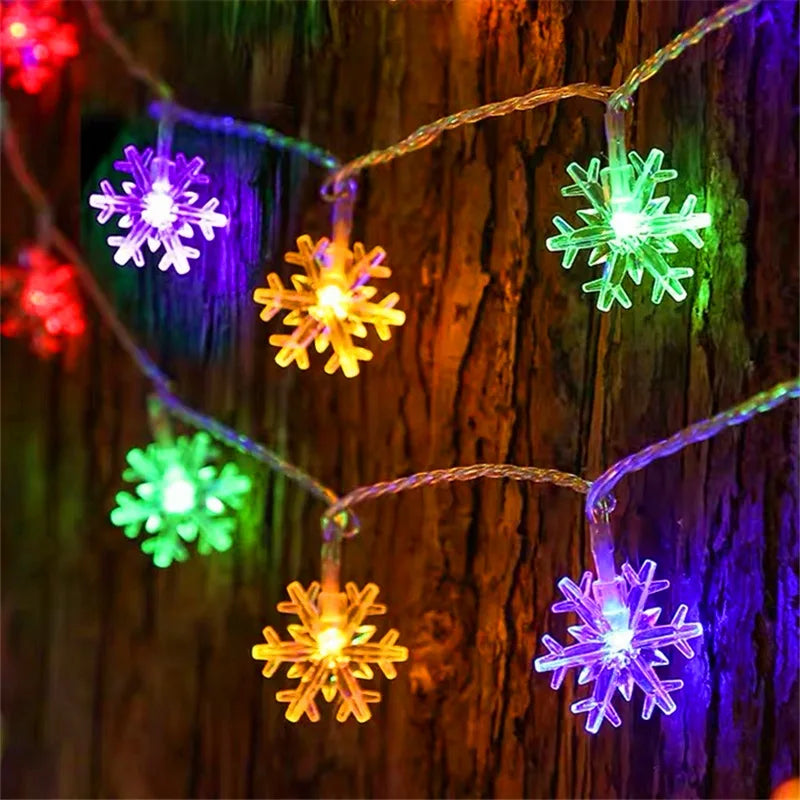 guirlande lumineuse flocon de neige pour décoration de noël