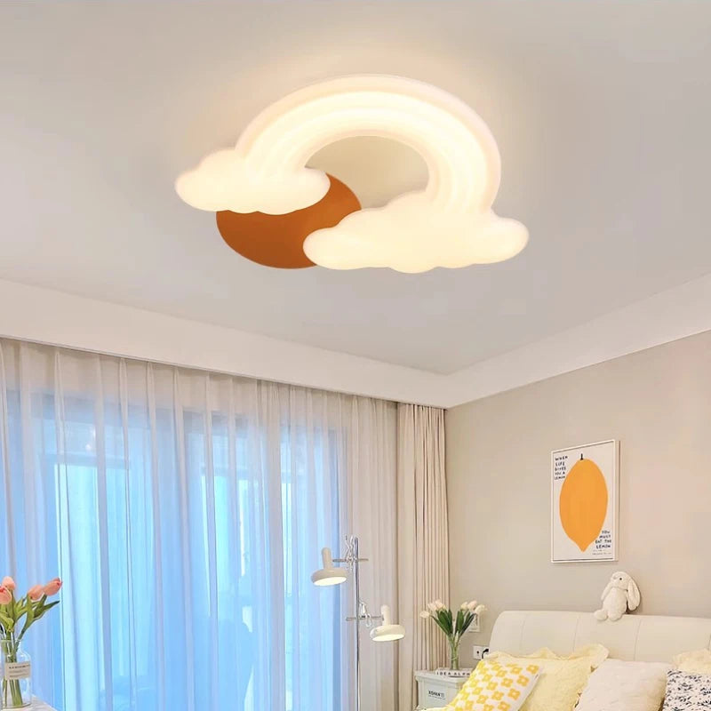 plafonnier romantique nuage arc-en-ciel pour enfant décoratif et moderne