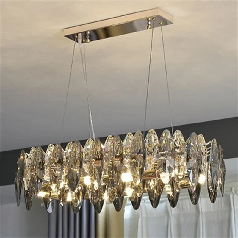 lustre moderne en cristal pour décoration intérieure élégante 2024