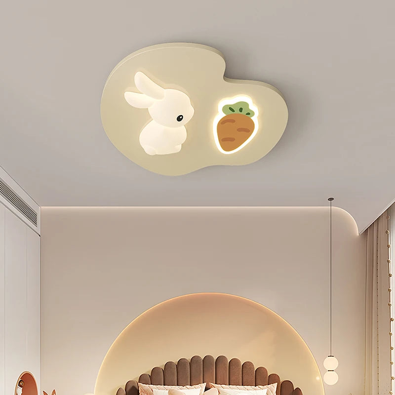 Creative Children's Room Ceiling Lamps Carrot Cloud Rabbit Ceiling Light Nursery Room School Baby Girl Bedroom Chandelier AC220V