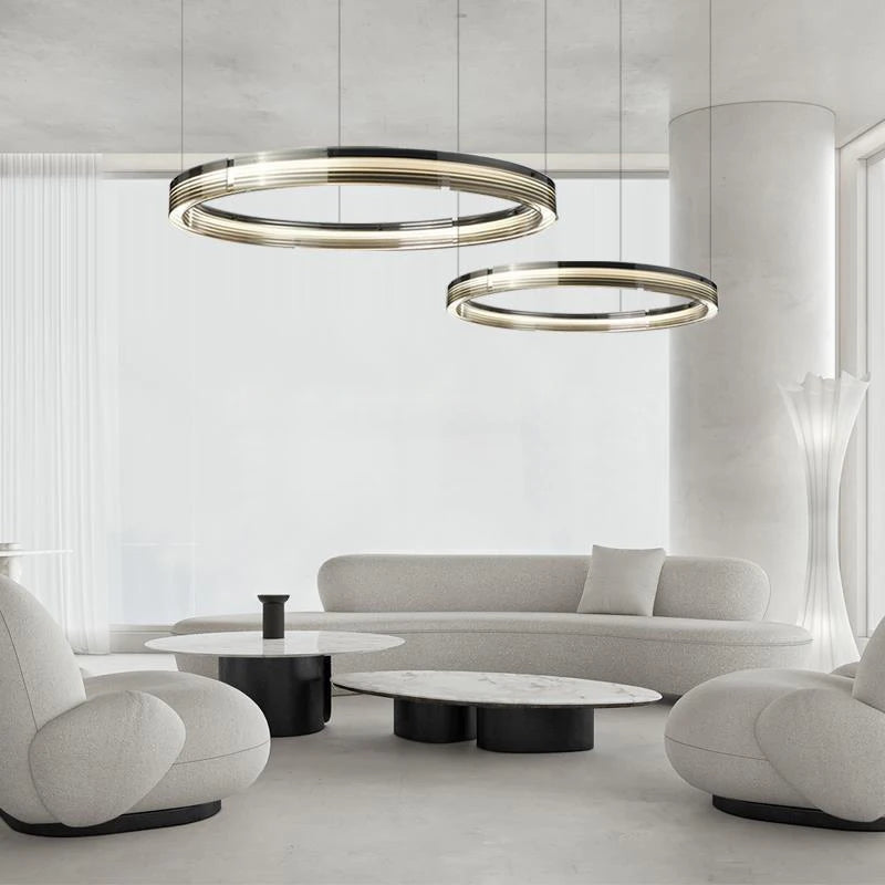 lustre moderne led circulaire design lampes suspendues décoratives