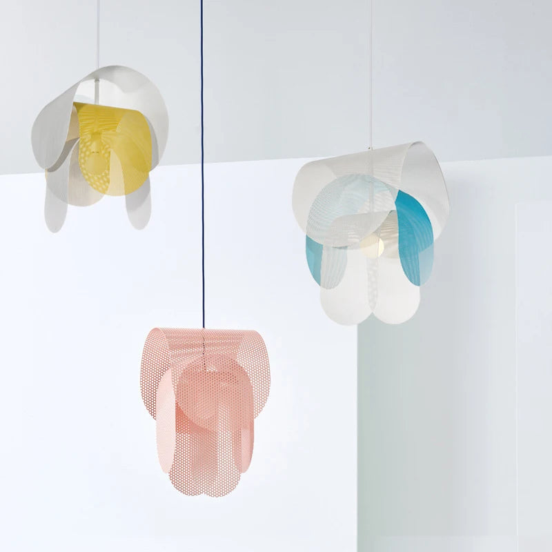 lustre design danois minimaliste en maille de fer