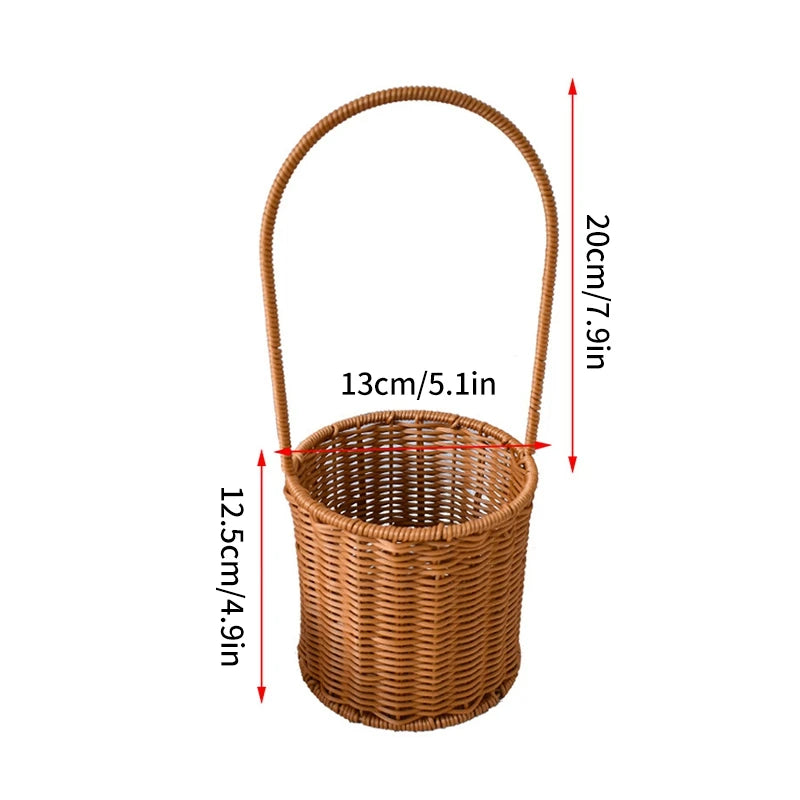 panier de rangement tissé à la main pour jardin et pique-nique