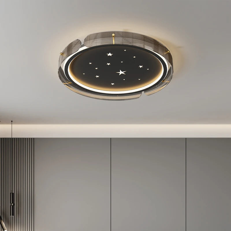 plafonnier led minimaliste avec ciel étoilé et design haut de gamme