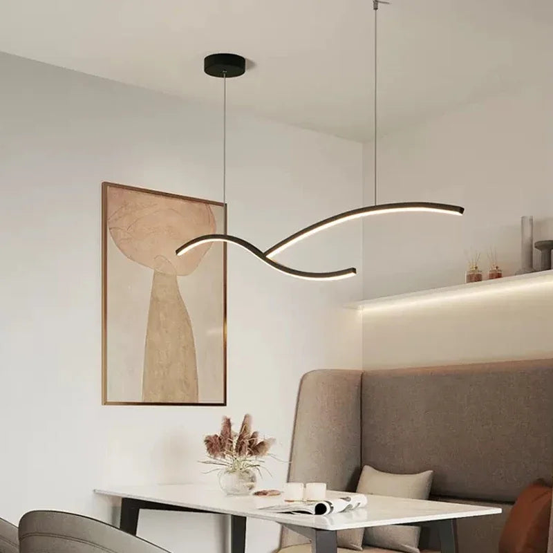 lustre suspendu moderne led avec abat-jour acrylique hyperbolique