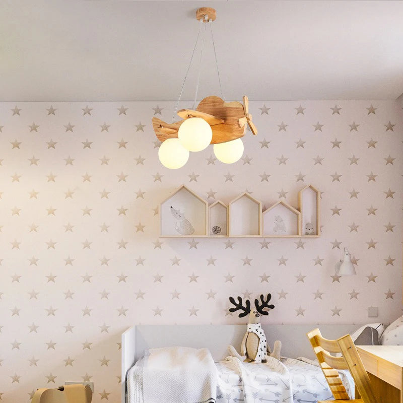 lustre en bois pour chambre d'enfant suspension décorative