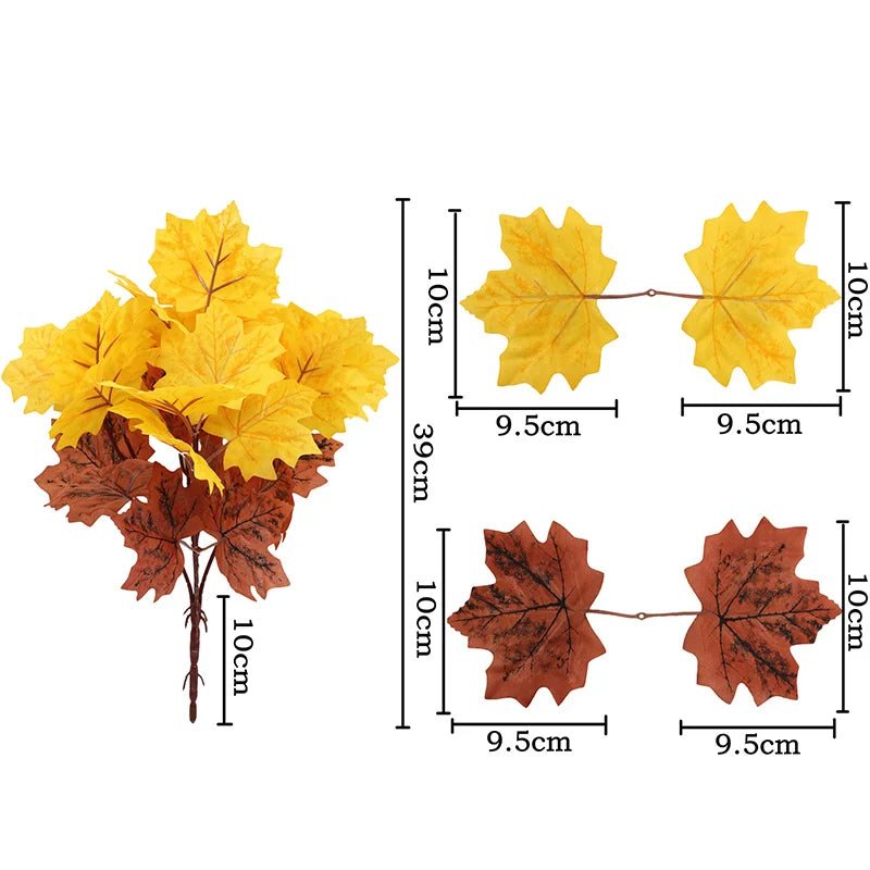 feuilles d'érable artificielles pour décoration automnale et Halloween