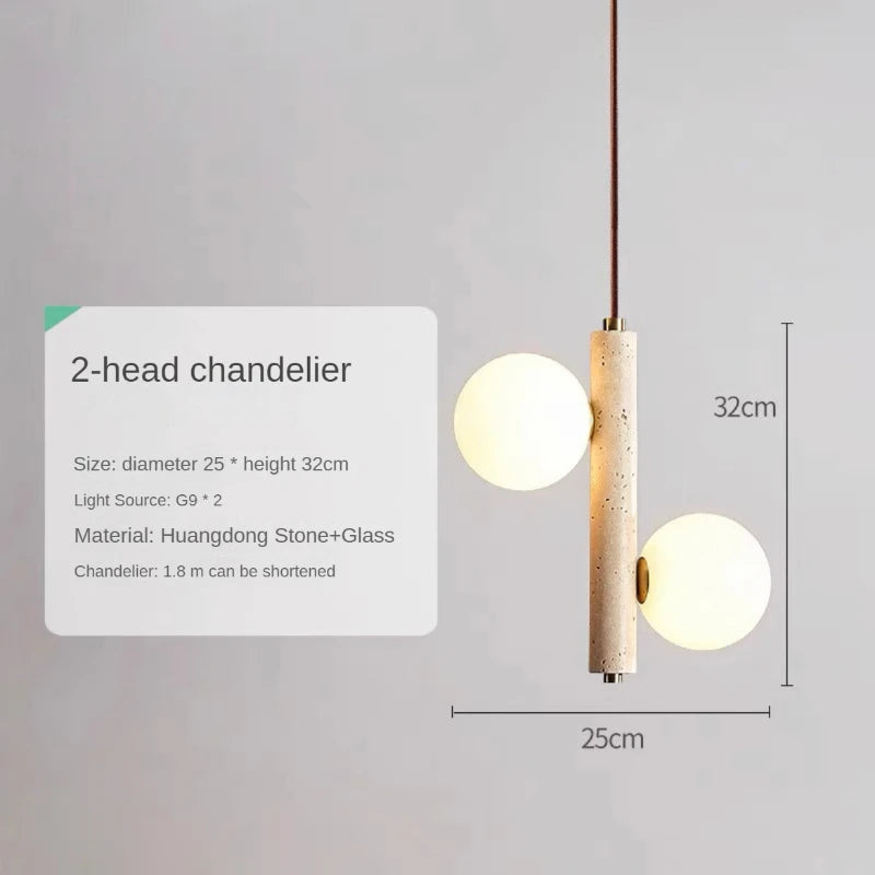 lustre créatif en pierre pour éclairage intérieur élégant