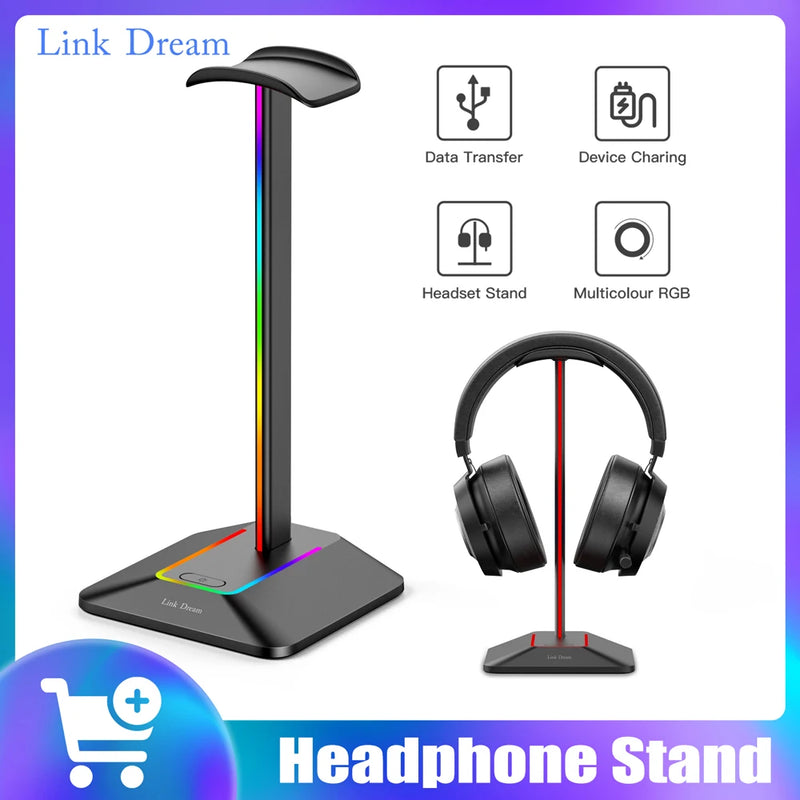 link dream support casque jeu rgb usb type-c pc bureau