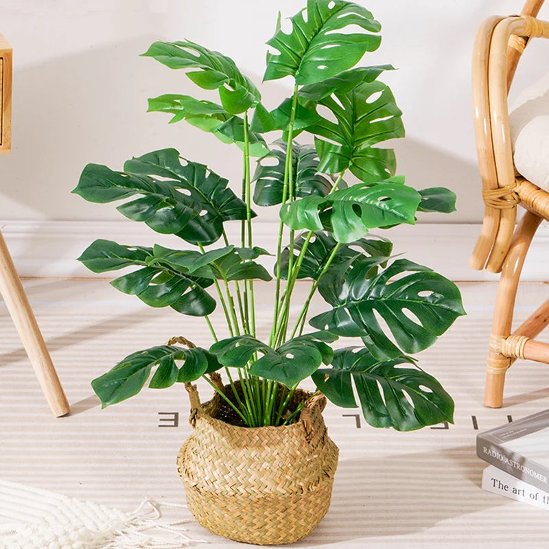 plantes artificielles monstera palmier feuilles de tortue pour décoration