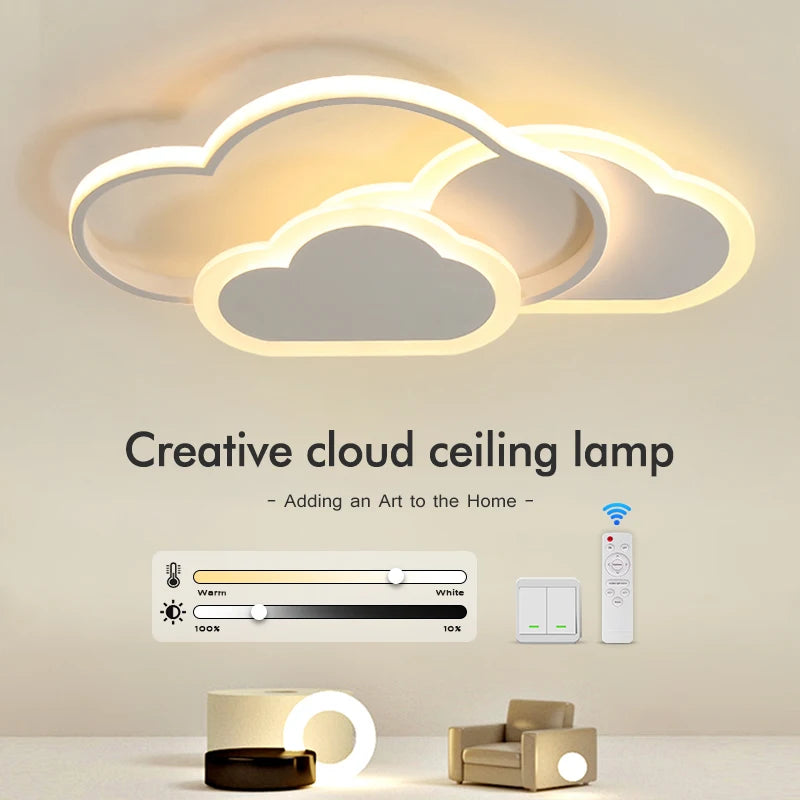 plafonnier led moderne creative cloud luminosité réglable grand panneau lumineux