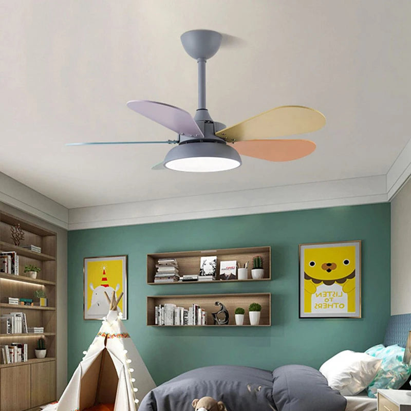 plafonnier moderne ventilateur led télécommande en bois design élégant