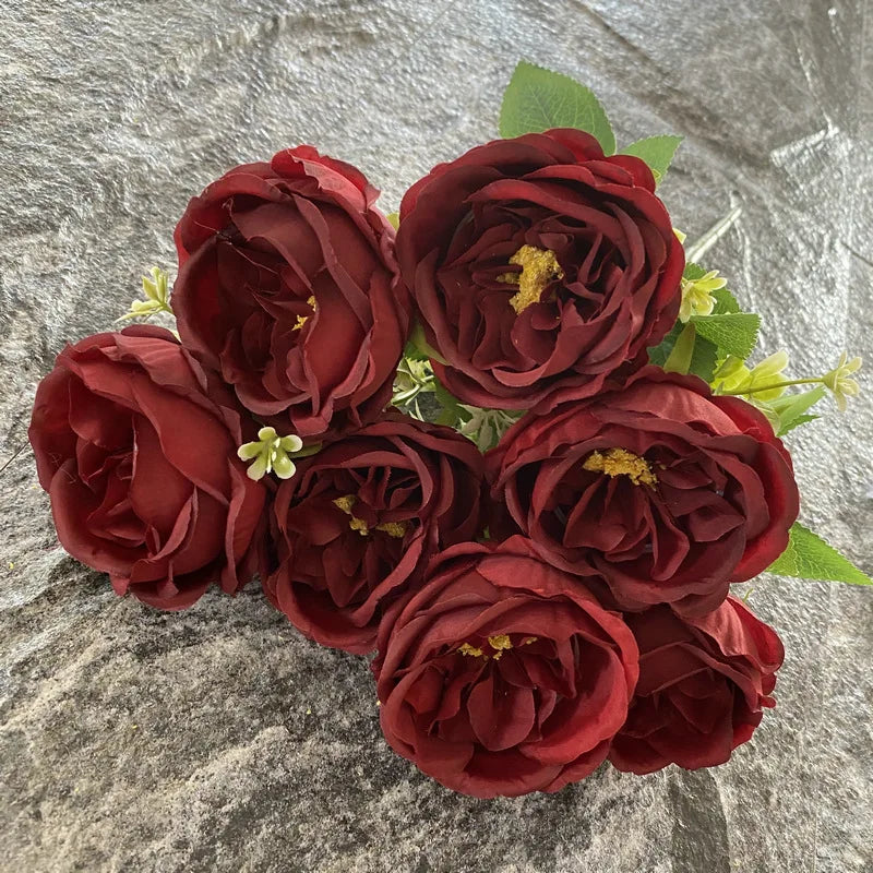 bouquet de roses en soie pour mariage et décoration intérieure