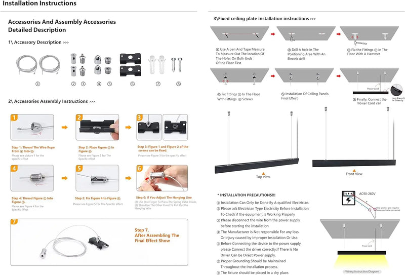 suspension led moderne pour bureau et salle à manger