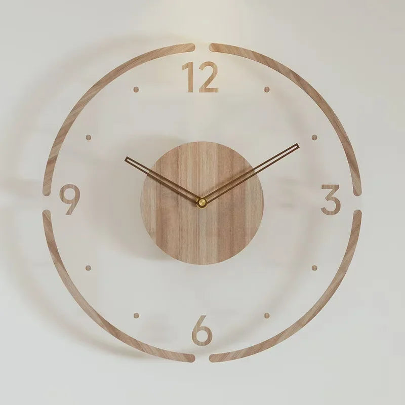 montre murale luxe en bois design moderne silencieuse quartz créative